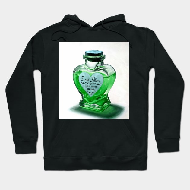 Alchemy Love elixir potion - green potion heart bottle Hoodie by LukjanovArt